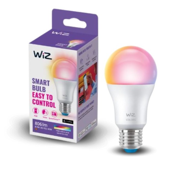 Philips WiZ 8720169072299 LED intelligens izzó | 8,5W E27 | 806lm | 2200-6500+RGBK
