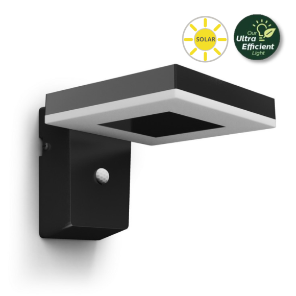 Philips 8720169265745 LED napelemes kültéri fali lámpa Zonal | 1,3W integrált LED forrás | 250lm | 3000K