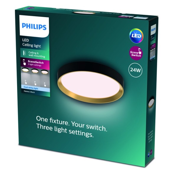 Philips 8720169301351 LED mennyezetre szerelhető lámpa Hanno | 24W integrált LED forrás | 2800lm | 4000K
