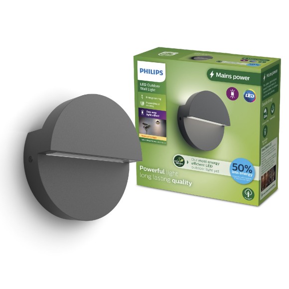 Philips 8720169351257 LED kültéri fali lámpa Valor  | 4,3W integrált LED forrás | 800lm | 2700K