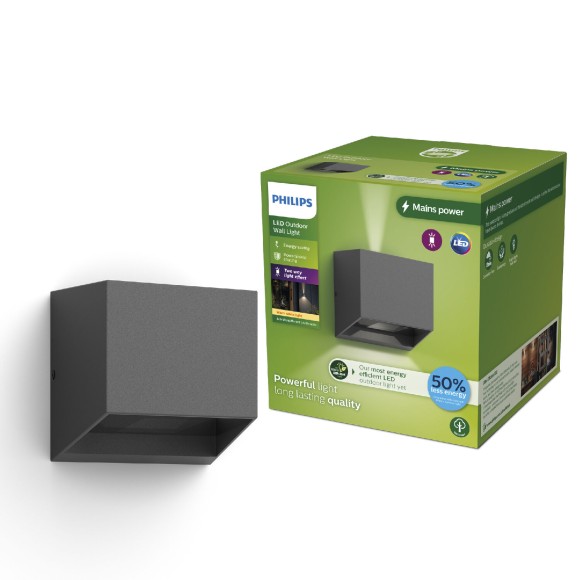 Philips 8720169351318 LED kültéri fali lámpa Alix  | 4,3W integrált LED forrás | 800lm | 2700K