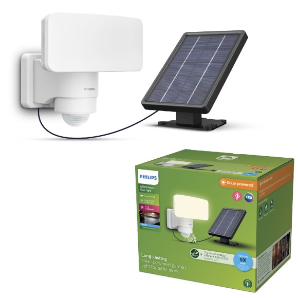 Philips 8720169362161 LED napelemes reflektor Tylus  | 6W integrált LED forrás | 50lm | 3000K