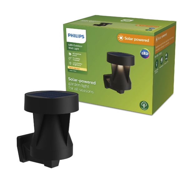 Philips 8720169386853 LED napelemes kültéri fali lámpa Avery  | 1,8W integrált LED forrás | 200lm | 2700K
