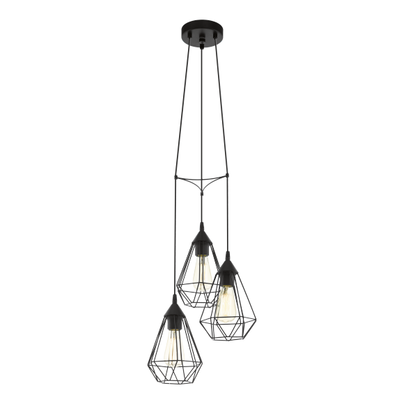 Eglo VINTAGE 94191 Függőlámpa TARBES fekete E27 3x60W