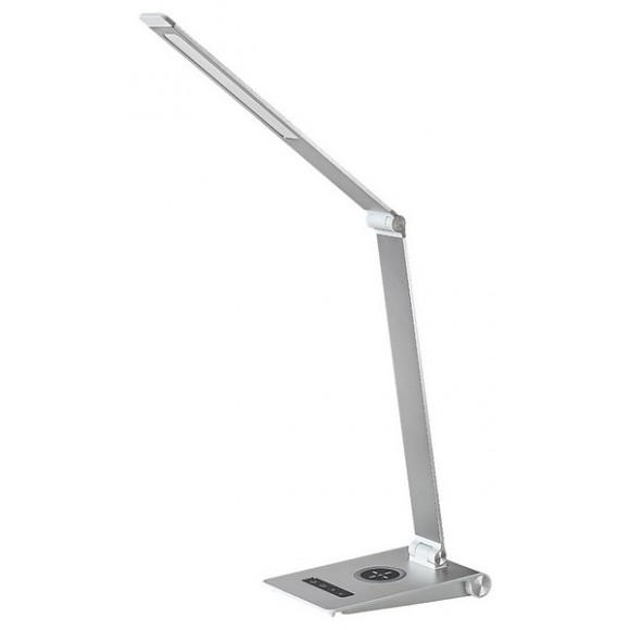 Rabalux 2029 LED asztali lámpa Nilfgard 1x13W | 890lm | 2800-5000K - színhőmérséklet változtatás, érintős dimmer, USB, memória funkció, vezeték nélküli telefontöltő, ezüst