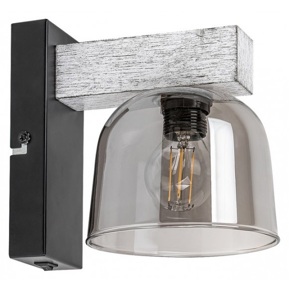 Rabalux 3081 fali lámpa Cardamom 1x40W | E14 - fekete, ezüst