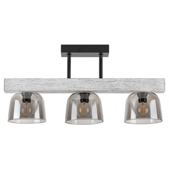 Rabalux 3119 mennyezeti függőlámpa Cardamom 3x40W | E14 - füstüveg, ezüst tölgy