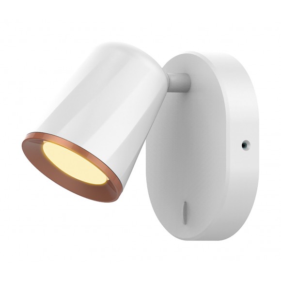 Rabalux 5045 LED fali lámpa Solange 1x6W | 380lm | 3000K | IP20 - kapcsoló a lámpán, fehér és aranyszínű elemekkel