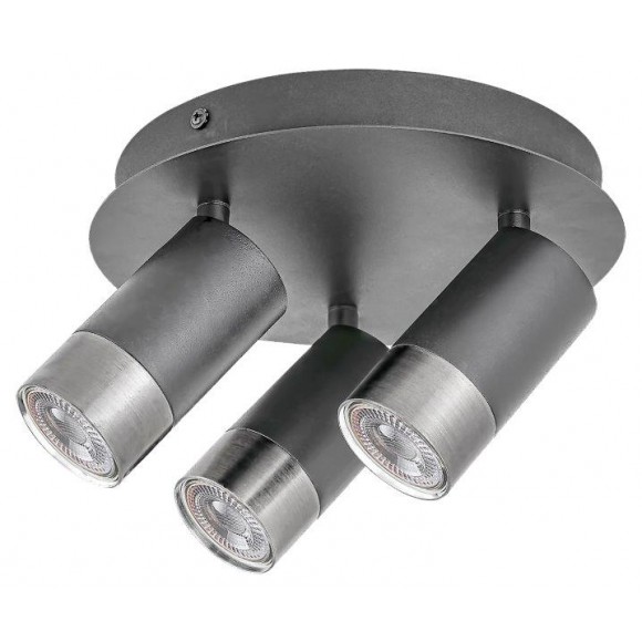 Rabalux 5071 mennyezetre szerelhető lámpa Zircon 3x5W | GU10 - fekete, ezüst