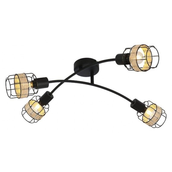 Rabalux 5282 mennyezetre szerelhető lámpa Indiana 4x25W | E14 - fekete