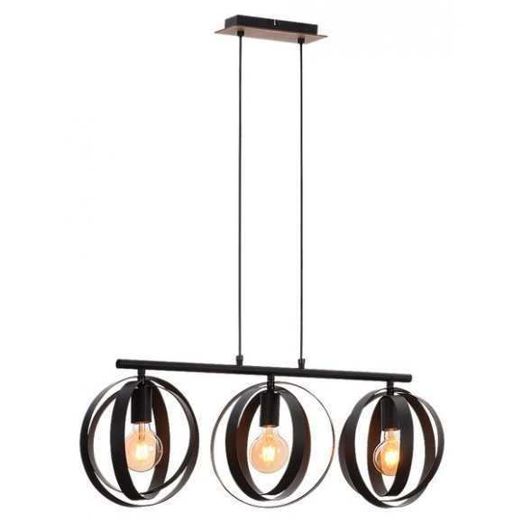 Rabalux 5361 mennyezeti függőlámpa Cortado 3x40W | E27 - fekete