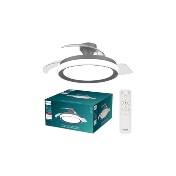 Philips 8721103096043 LED ventilátor világítással Bliss  | 35W integrált LED forrás | 4500lm | 2700-6500K | fényerőszabályzó | távirányítás | fekete