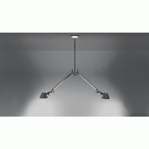 mennyezeti lámpa Artemide Tolome braccio due E27 2x77W - ezüstszínű