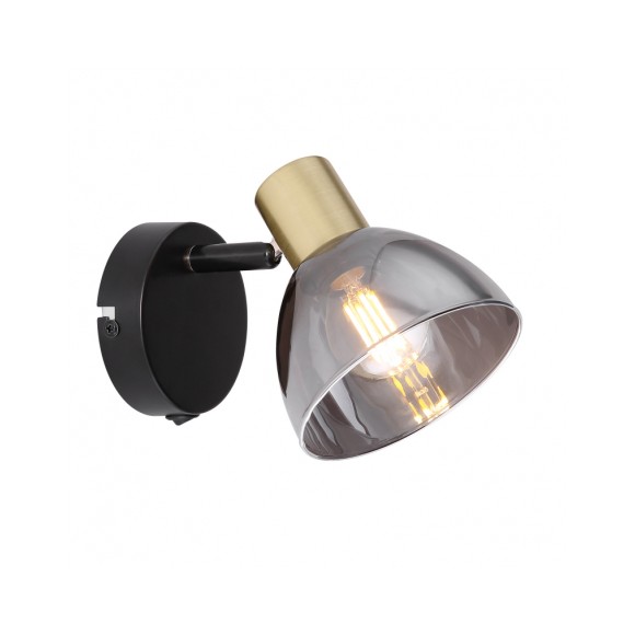 Globo 54305-1 fali lámpa Jay 1x25W | E14 - fekete, sárgaréz