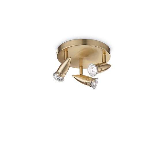 Ideális Lux mennyezetre szerelhető spotlámpa Alfa PL3 3x50W GU10 - sárgaréz
