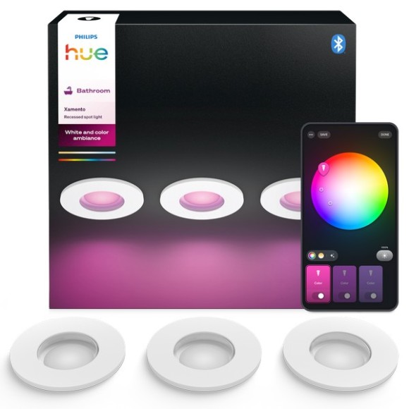 Philips Hue  8721103072900 LED süllyeszthető lámpakészlet Xamento  | 4W GU10 | 350lm | 2000-6500K | rgb - színes | fényerőszabályzó | fehér
