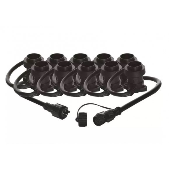 Emos DCPZ02 kerti csatlakozó fényfüzérhez Party 7,35m 10xE27 | IP44 - max. 750W, fekete