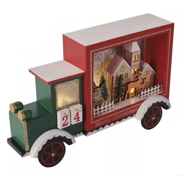 Emos DCWW32 LED karácsonyi dekoráció - adventi naptár 0,72W | 12 LED | 2xAA | 2700K | IP20 - autó, fa, meleg fehér, időzítő, színes