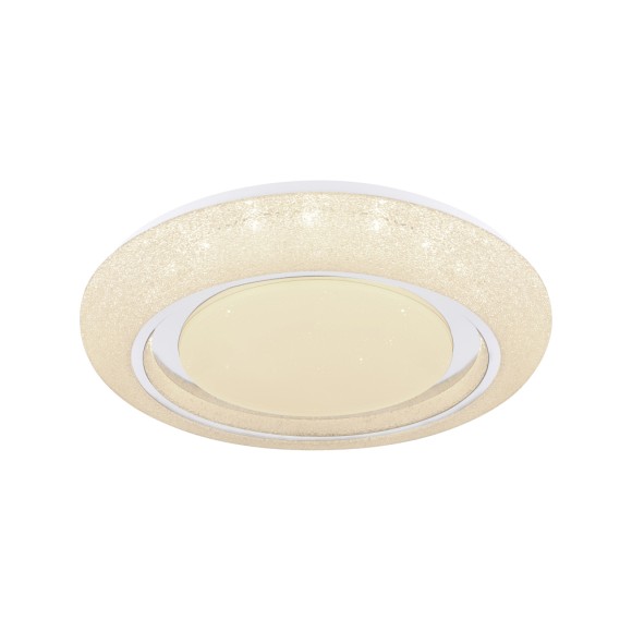 Globo 483111-28SH LED mennyezeti lámpa Rada 1x28W | 2200lm | 3000-6000K - smart, csillogó hatás, szabályozható, memória funkció, éjszakai üzemmód, távirányító, fehér, opál
