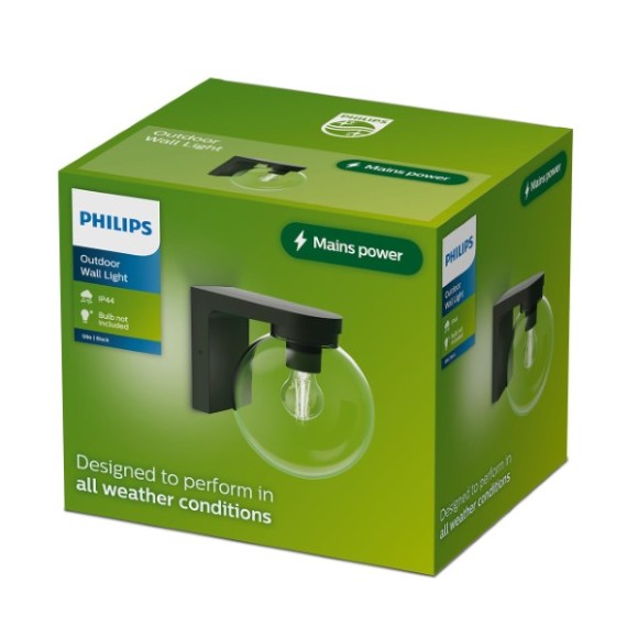 Philips 8721103105011 kültéri fali lámpa Ulio  E27 | fekete