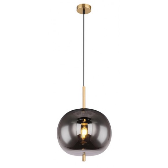 Globo 15345H1MM mennyezeti függőlámpa Blacky I 1x60W | E27 - sárgaréz, füstüveg