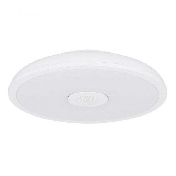 Globo 41366W LED mennyezeti lámpa hangszóróval Raffy 1x18W | 1100lm | 3000-6500K | RGB | IP44- szabályozható, Bluetooth, távirányítás, éjszakai üzemmód, memória funkció, fehér, opál