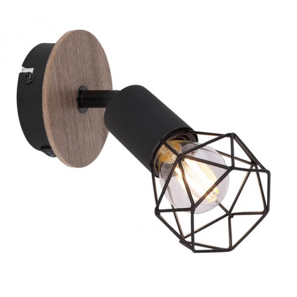 Globo 54802S-1H fali lámpa Xara I 1x40W | E14 - fekete, fa