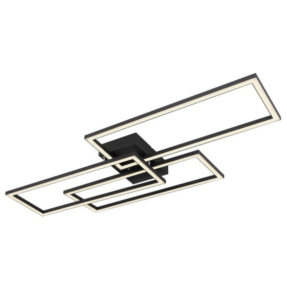 Globo 67247-58SH LED mennyezetre szerelhető lámpa Tiny 1x58W | 4300lm | 2700-6500K - smart, távirányítás, szabályozható, éjszakai üzemmód, időzítő, memória funkció, opál, fekete