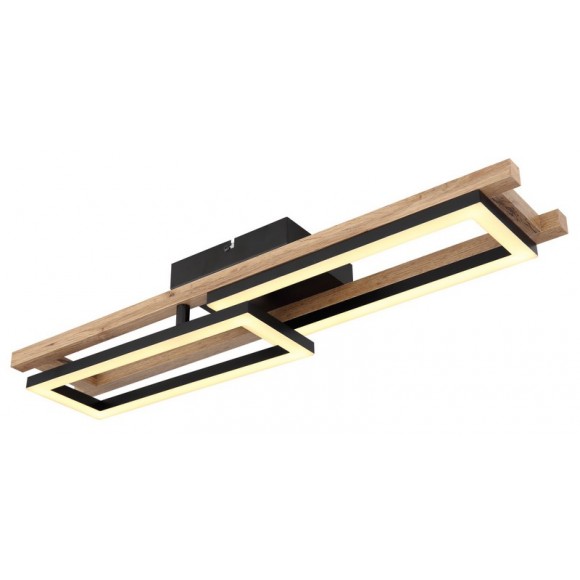 Globo 67266D LED mennyezetre szerelhető lámpa Illa 1x20W | 850lm | 3000K - opál, barna, fekete