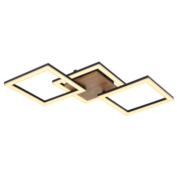 Globo 67280-30 LED mennyezetre szerelhető lámpa Kerry 1x30W | 2200lm | 3000K - opál, barna, fekete