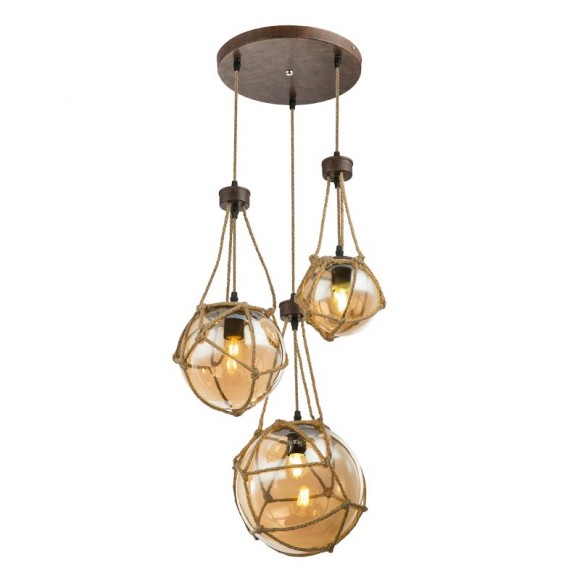 Globo 15859-3H mennyezeti függőlámpa Tiko 3x25W | E27 - rozsda, barna