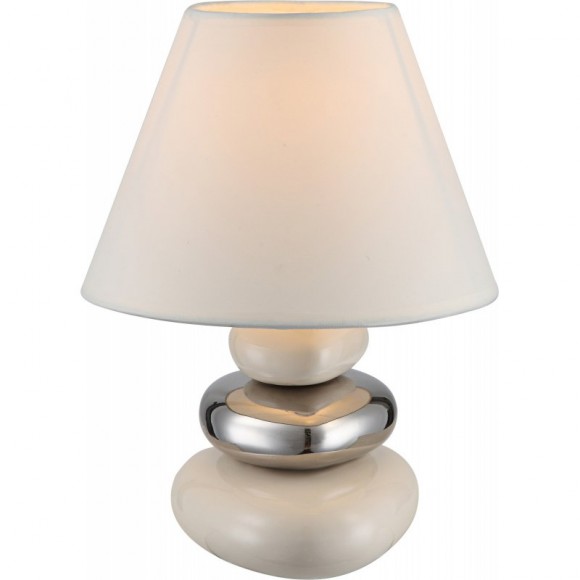 Globo 21686 asztali lámpa Travis 1x40W | E14 - króm, fehér
