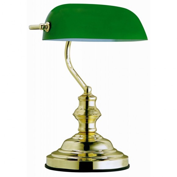 Globo 2491 asztali lámpa Antik 1x60W | E27 - sárgaréz és zöld