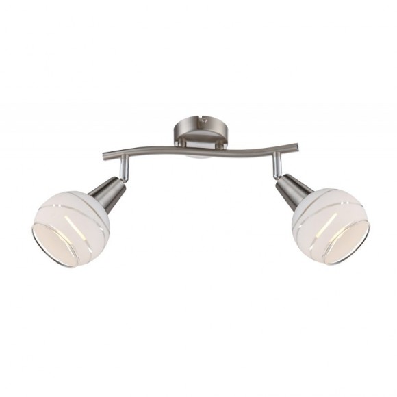 Globo 54341-2 fali reflektor Elliott 2x5W | E14 LED | 640lm | 3000K - izzó, matt nikkel, szatén üveg