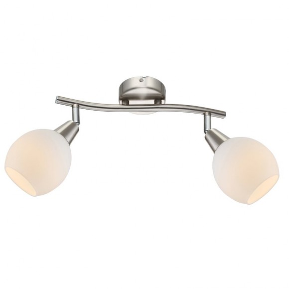 Globo 54351-2 mennyezetre szerelhető spotlámpa Elliott 2x3W | E14 LED | 320lm | 3000K - izzó, opál, matt nikkel
