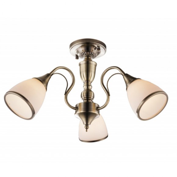 Globo 54706-3 mennyezetre szerelhető lámpa Comodoro 3x60W | E14 - antik bronz, opál