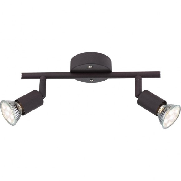 Globo 57382-2L falra vagy mennyezetre szerelhető spotlámpa Oliwa 2x3W | GU10 LED | 500lm | 3000K - fekete