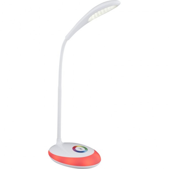 Globo 58264 LED asztali lámpa Minea 1x3W | 230 lm | 5000K | RGB - állítható magasságú, mozgatható kar, érintésszabályozó, színváltó, színrögzítés, fehér