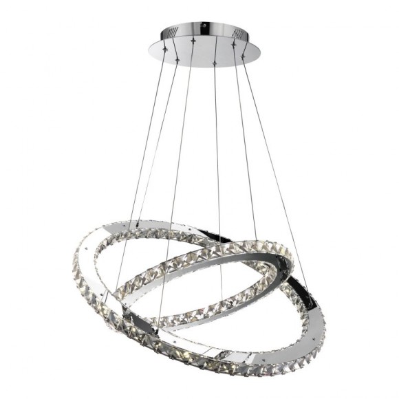 Globo 67032-60 LED függő csillár Marilyn 1x60W | 2840lm | 4000K - állítható, króm, átlátszó kristály