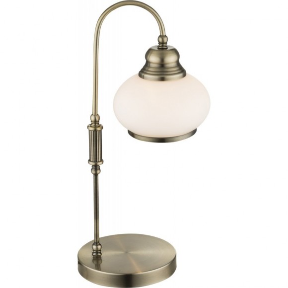 Globo 6900-1T asztali lámpa Nostalgika 1x40W | E14 - sárgaréz és opál
