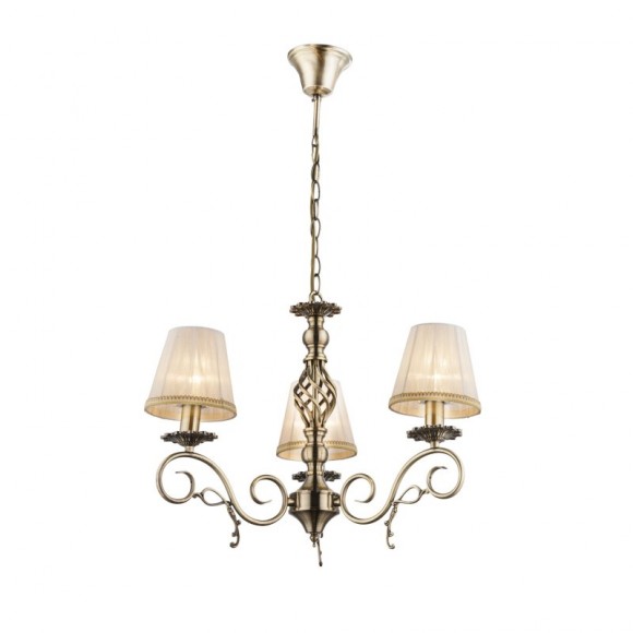 Globo 69011-3H mennyezeti függőlámpa Genoveva III 3x60W | E14 - bronz, fehér