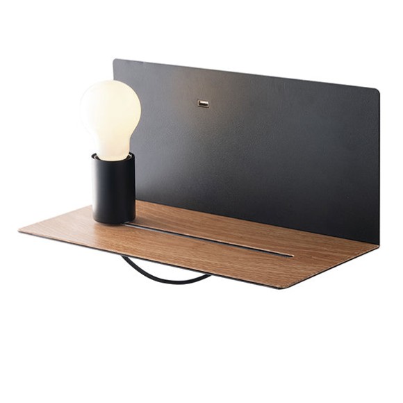 Luce Ambiente Design I-FLASH-AP NER fali lámpa FLASH | 1×60W E27 | kapcsolóval | fekete