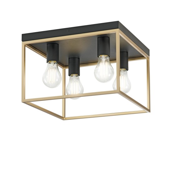 Luce Ambiente Design I-KIMERA-PL4 mennyezetre szerelhető lámpa KIMERA E27 | fekete | aranyszínű