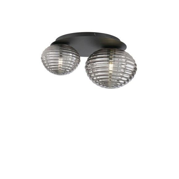 Luce Ambiente Design I-RIPPLE-PL2-NER mennyezetre szerelhető lámpa RIPPLE | 2×60W E27 | fekete