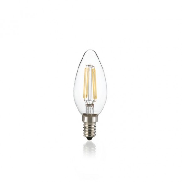 Ideal Lux 188928 LED izzó Filament B35 1x4W | E14 | 320lm | 3000K - szabályozható, átlátszó