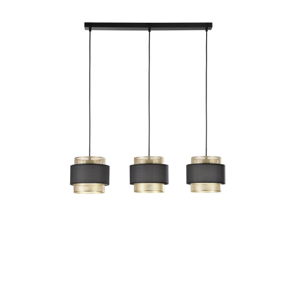 Luce Ambiente Design I-LOUNGE-S3 mennyezeti függőlámpa LOUNGE | 3×60W E27 | fekete | aranyszínű