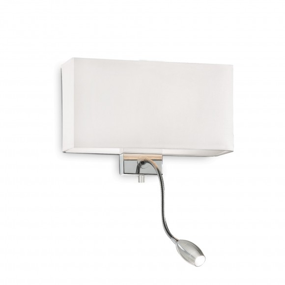 Ideal Lux 035949 LED fali lámpa irányított olvasólámpával Hotel Bianco 1x60W|E27 - fehér