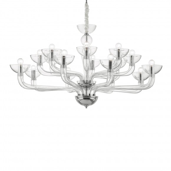 Ideal Lux 044248 mennyezeti függőlámpa Casanova Transparente 16x40W | E14 - átlátszó