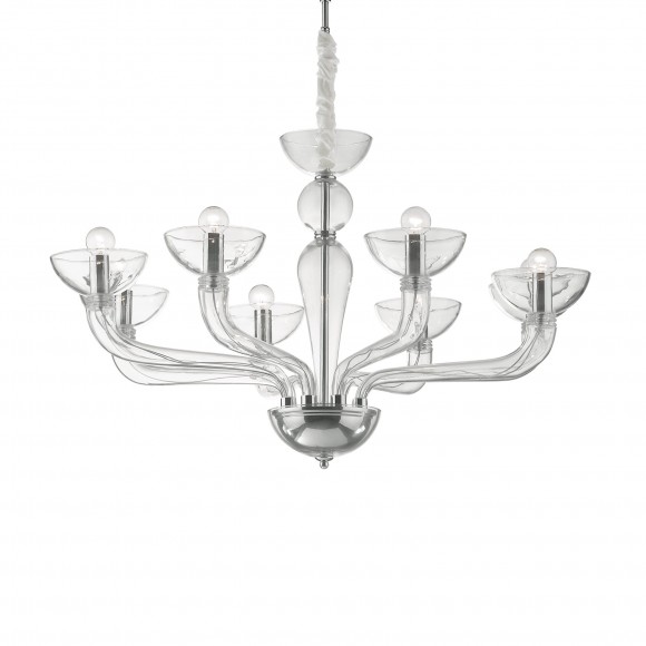 Ideal Lux 044255 csillár Casanova Transparente 8x40W | E14 - átlátszó