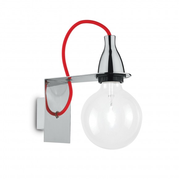 Ideal Lux 045207 fali lámpa Minimal Cromo 1x70W|E27 - piros